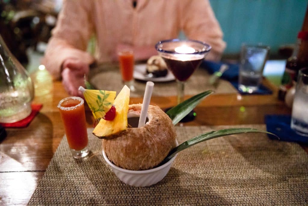 Cocktails at Banana Azul in Puerto Viejo